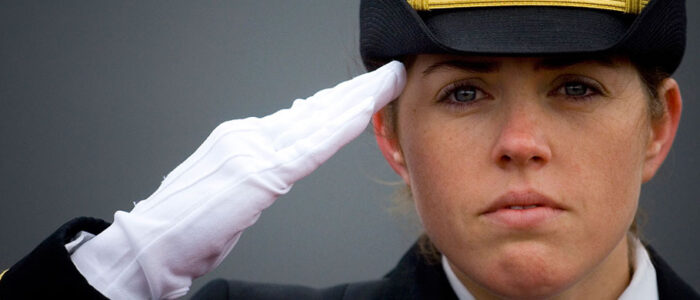 Female officer saluting Female officer saluting